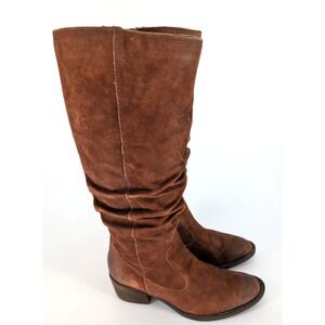 Born Mid Calf Slouch Western Cowboy Boots 7.5M Rust Brown Boho Festival Heritage